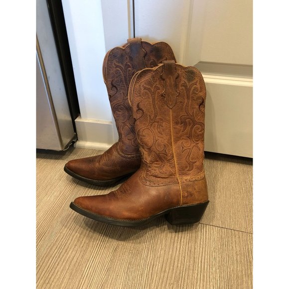 Justin Stampede Sorrel Apache Pointed Toe Boots - Picture 2 of 8